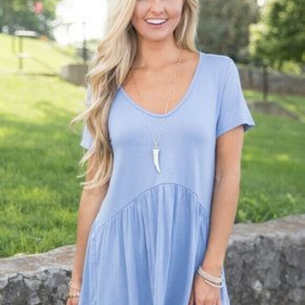 7th Roy Powder Blue Peplum Top (boutique)